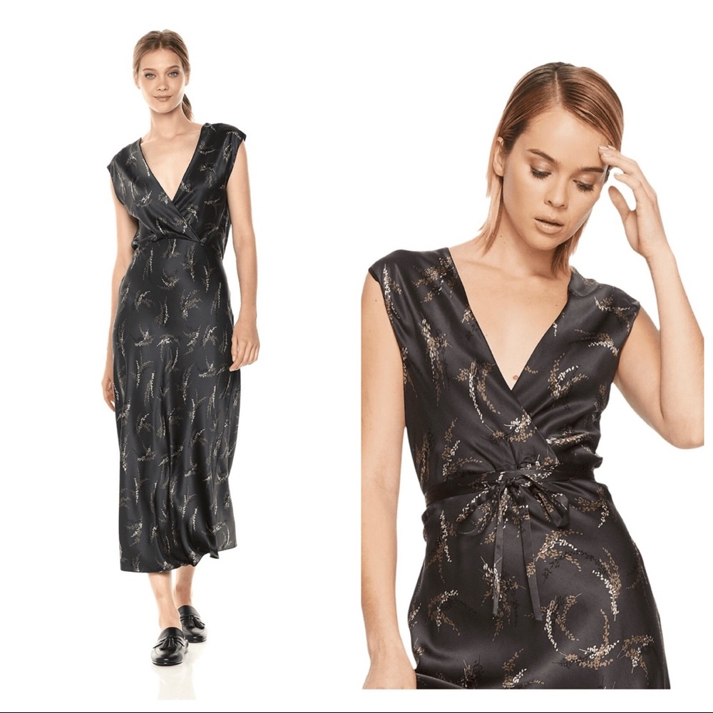 Vince 🌸NWT🌸 Spring Floral-Print Silk Midi Dress